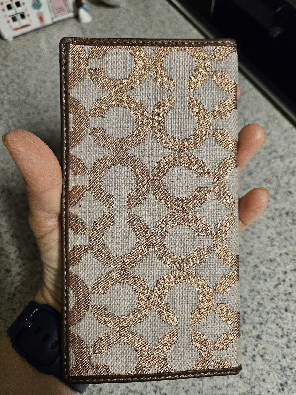 Coach Soft Beige Leather Wallet Interior check holder